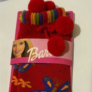 Barbie Colorful Red Socks with Pom Poms